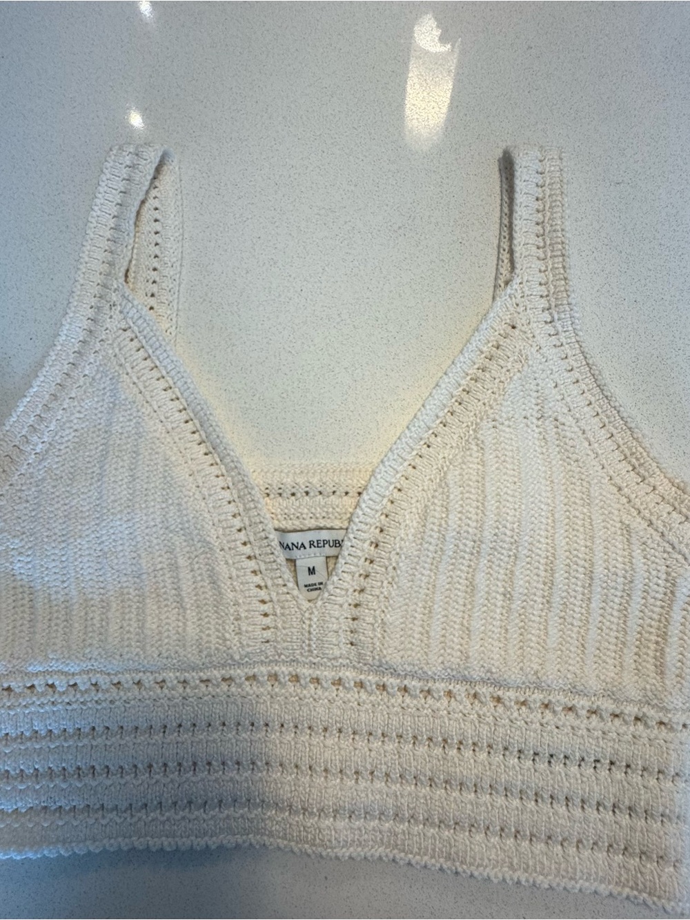 Banana Republic Cream Crochet Knit Bralette